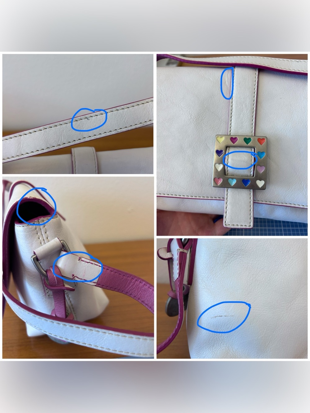 Dooney & Bourke White and Pink Y2K Leather Shoulder - Picture 7 of 7